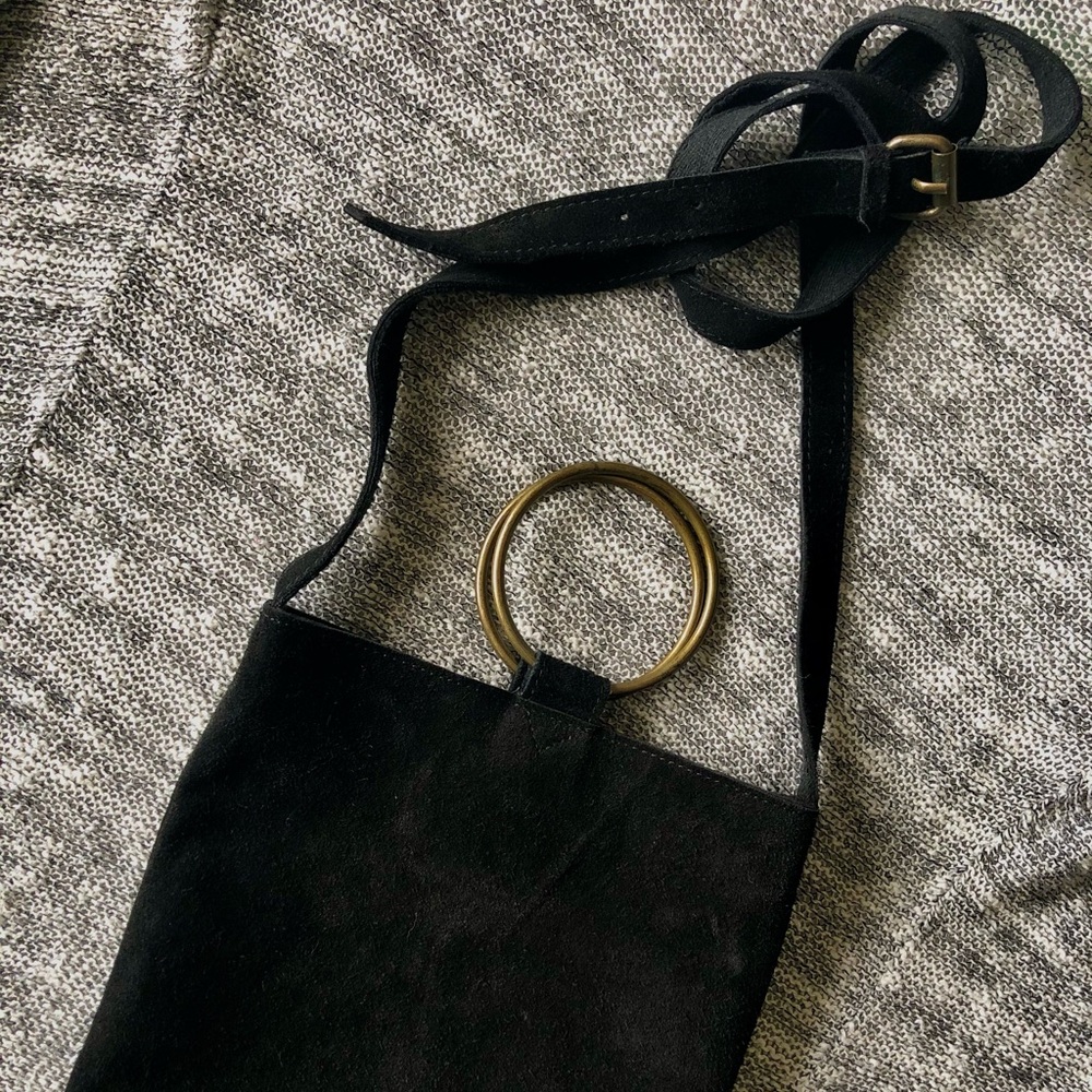 Black Suede Crossbody Bag